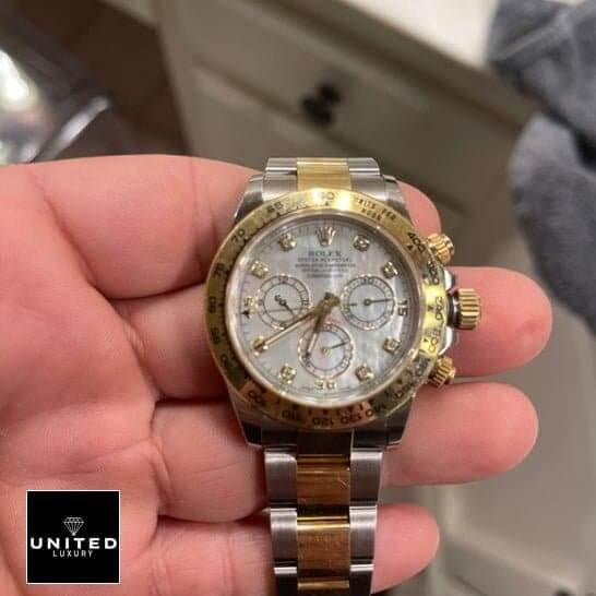 Rolex 116500ln Oyster Gold & Steel Bracelet Gold Bezel Replica